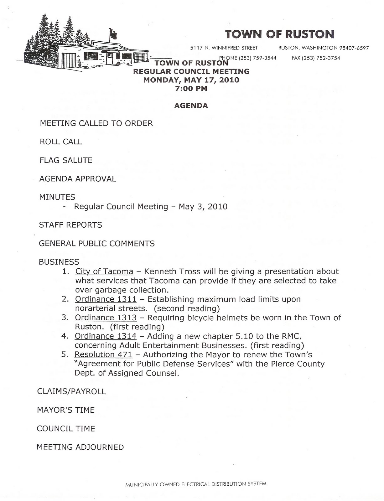 Town Hall Meeting Agenda Template