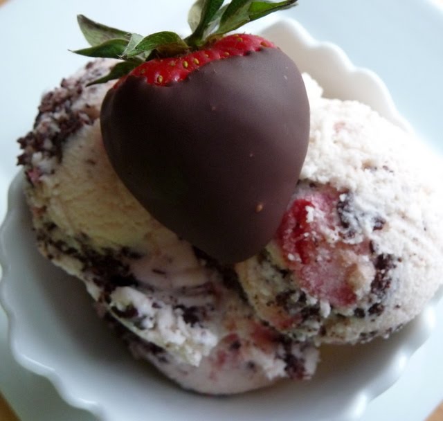 Christine's Cuisine Chocolate dipped Strawberry Ice Cream