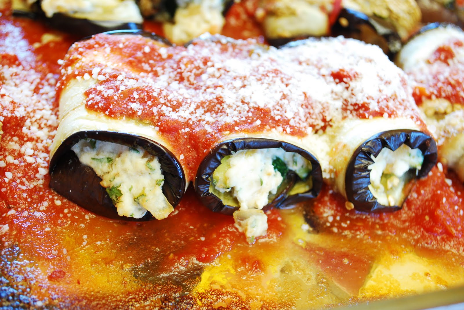 "Pointless" Meals Eggplant Rollatini with TomatoBasil Sauce