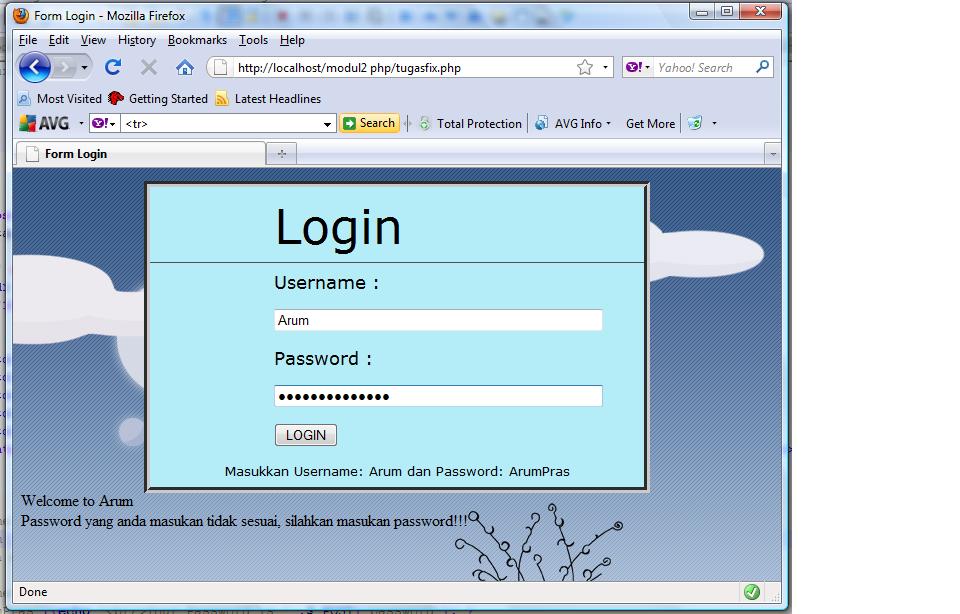 aRuM_Prasetyo: Login Form Sederhana Menggunakan JavaScript dan PHP