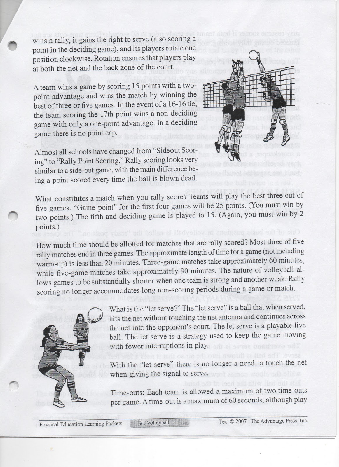 Physical Education Information FINAL TEST PACKETS (Flag Football