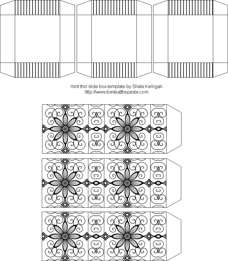 Don't Eat the Paste: Black and White Flower printable boxes