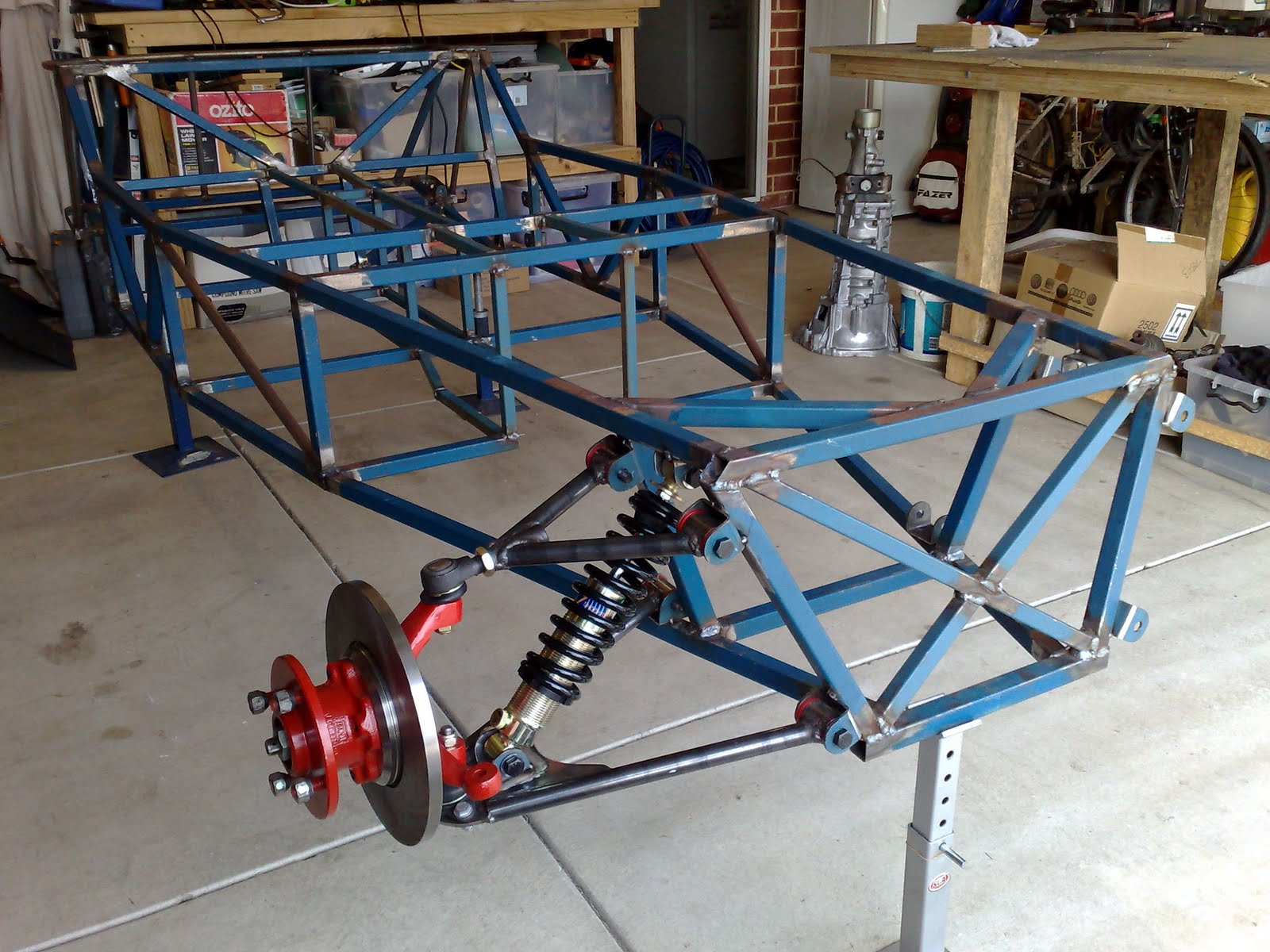 steves awesome locost 5th April 2010 Rolling chassis