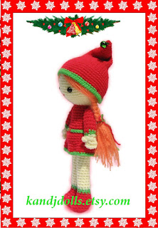 Chrstmas girl amigurumi crochet pattern