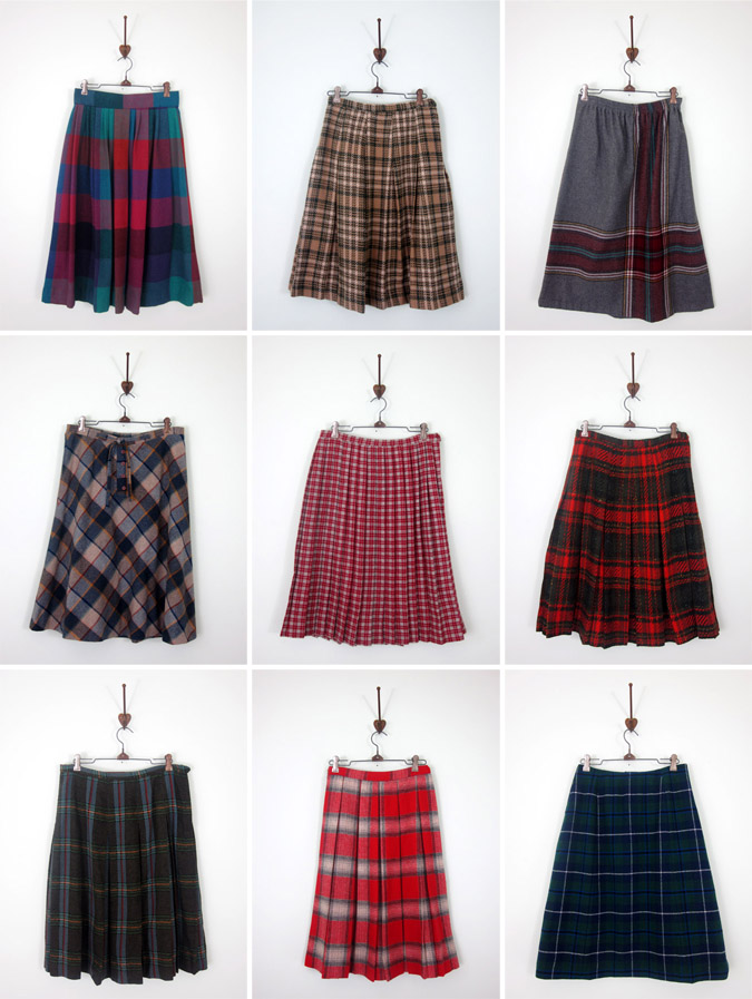Wool Skirt Plaid 79