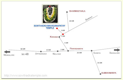 Route map to Sowthadka Temple