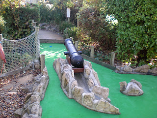 Pirate Adventure Mini Golf course at the Sea Life Centre in Lodmoor Country Park in Weymouth, Dorset