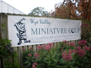 Playing the Wye Valley Miniature Golf course in Symonds Yat West
