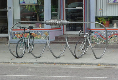 Image of artistic bike rack in Burlington, Vermont
