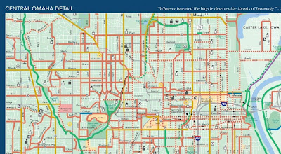 Detail of new Omaha bicycling map