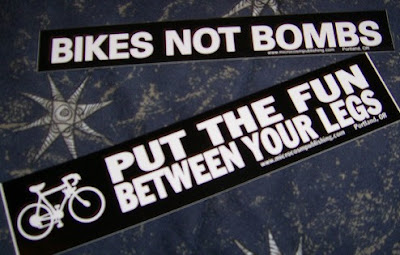 Bikes not bombs stickers