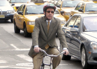 Bicycle commuter in New York City