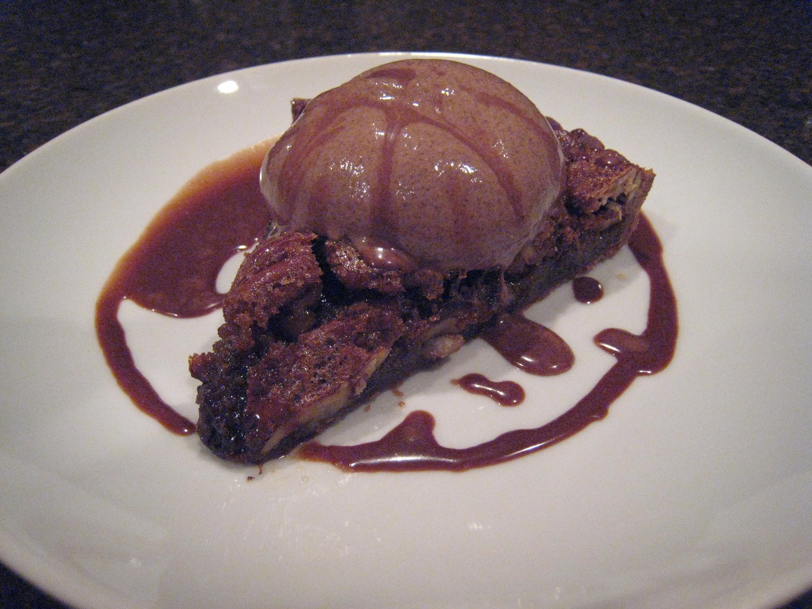 Chocolate Pecan Pie with ChocolateJack Daniels Ice Cream Apple A Day