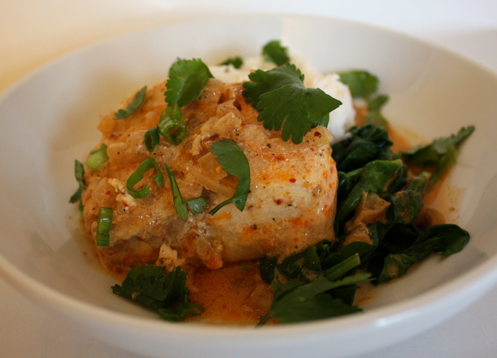 ThaiStyle Halibut with Red CurryCoconut Broth Apple A Day