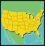 USA Map in Yellow