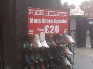 Men's Shoes Marked Down Upstairs, 70% off