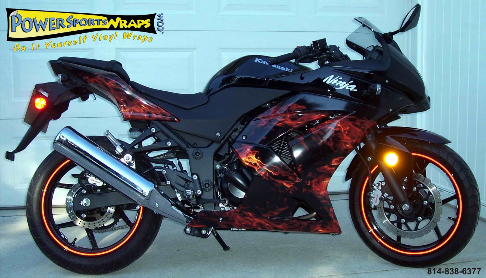 Kawasaki Ninja 250 Custom With Flame Stickers | Motorcycle Racing