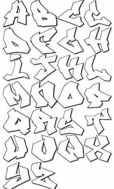 Letters A Through Z, Graffiti Fonts, Graffiti Alphabets Black and White