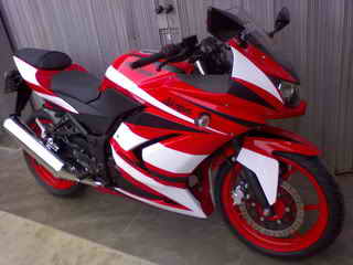 Ocean ugyldig bue Motorcycle Modifications: Cutting Sticker Kawasaki Ninja 250 White for Red  Body and Fairing