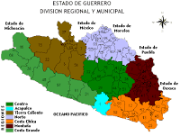mapa de las regiones de Guerrero