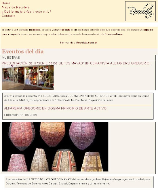 NOTA PERIODISTICA EN "MY RECOLETA"