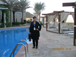 At a poolside in a hotel at Abu dabi