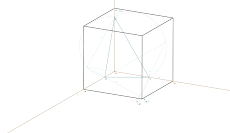 Axonometria Ortogonal de um cubo