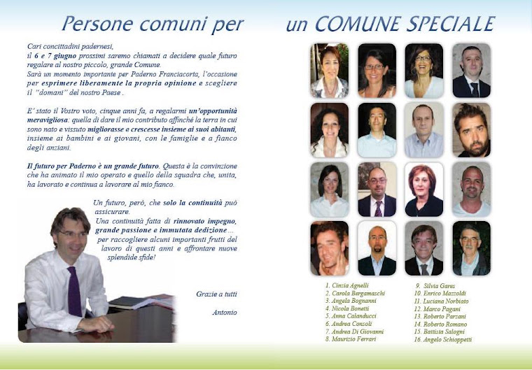 Presentazione del sindaco e foto dei candidati