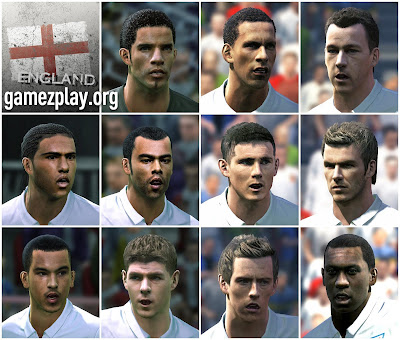 england football squad heads from pro evolution soccer 2010