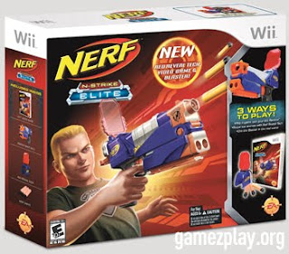 wii box with box shooting nerf gun on front