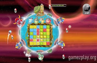 puzzle screen with planet holding puzzle board