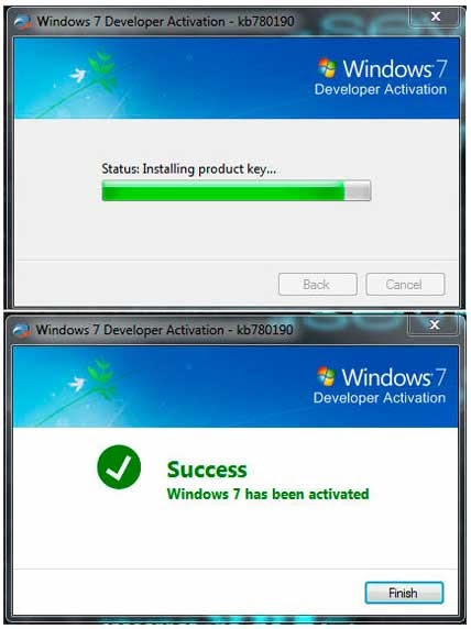 Windows 7 Developer Activation – Kb780190