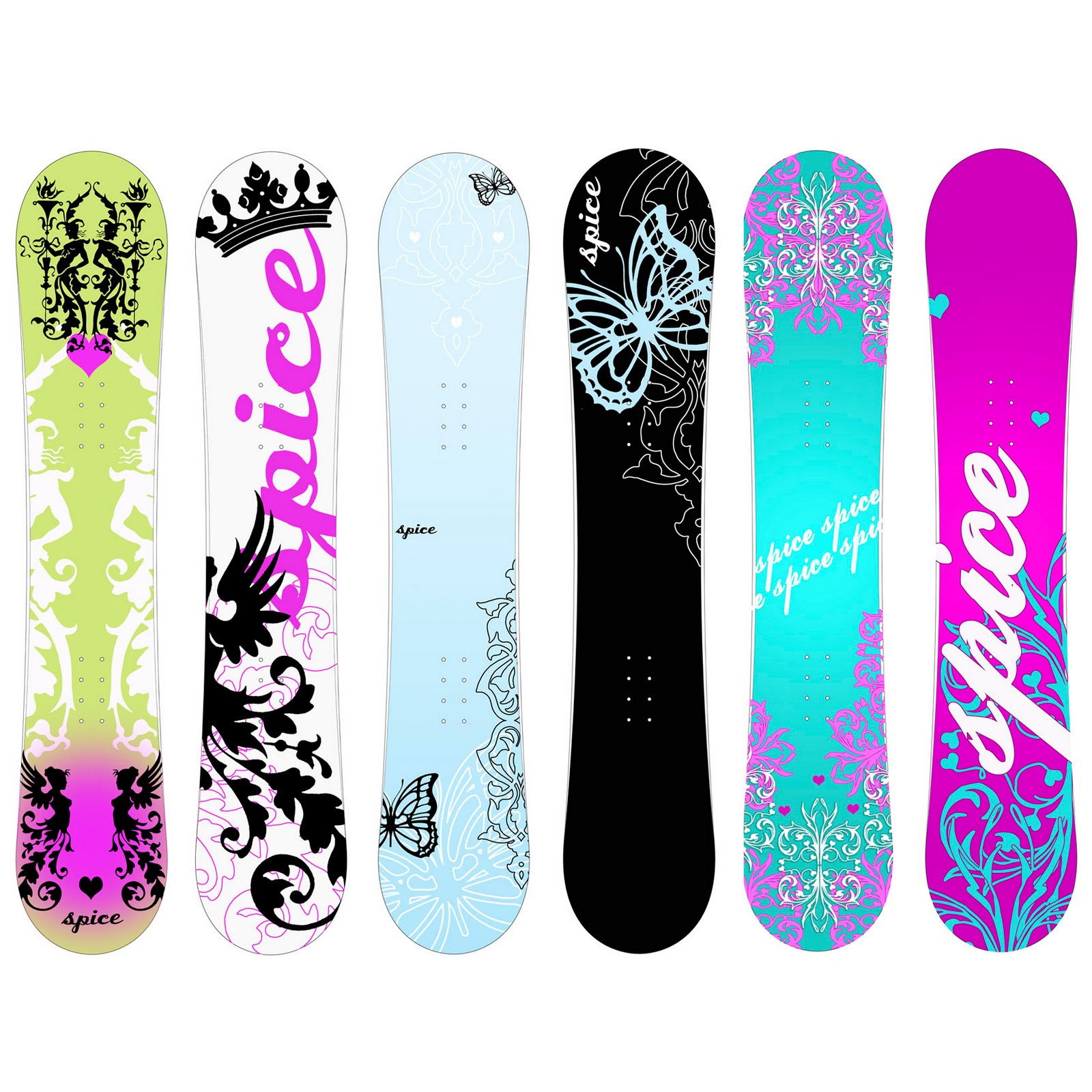 A LADY HAYES DESIGN SPICE SNOWBOARD DESIGNS