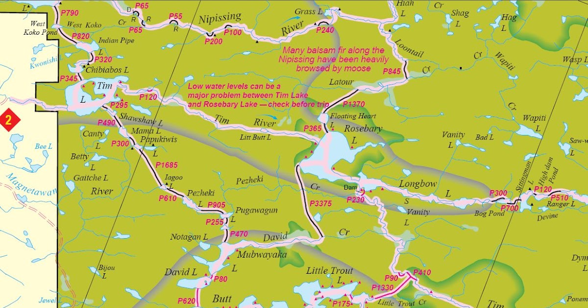 Algonquin Park Canoe Map