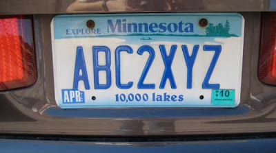 Minnesota license plate reading ABC2XYZ