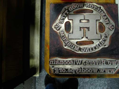 Printing plate of the logo of the Hamilton Wood Type museum