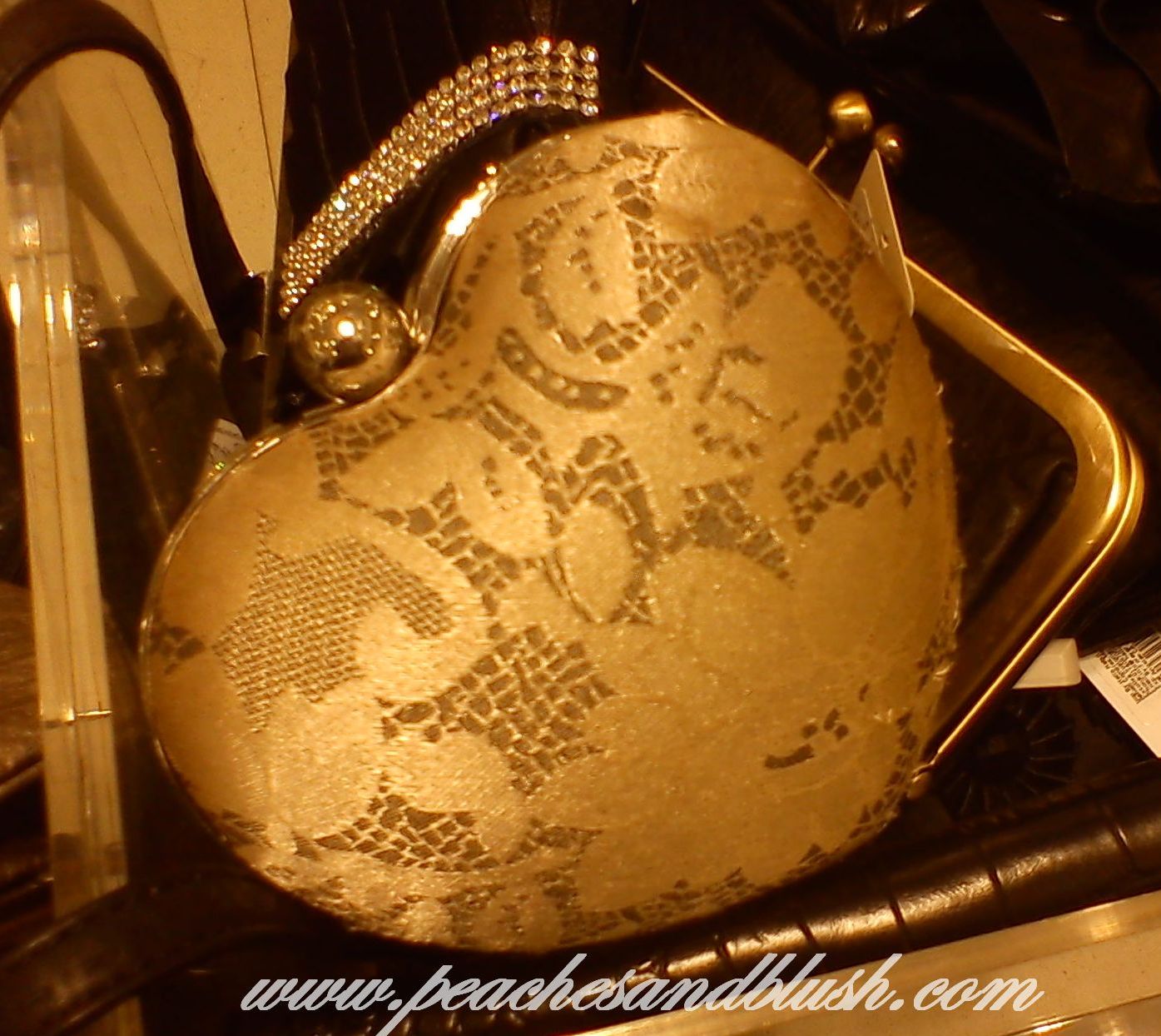 Heart Shaped Clutch with thin silver long chain- Rs 450 (I think)
