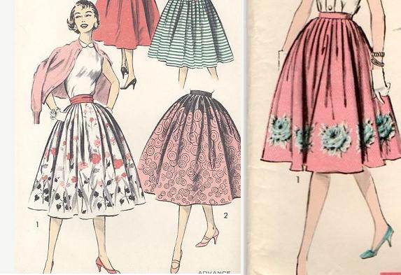 Circle skirt border print cheap