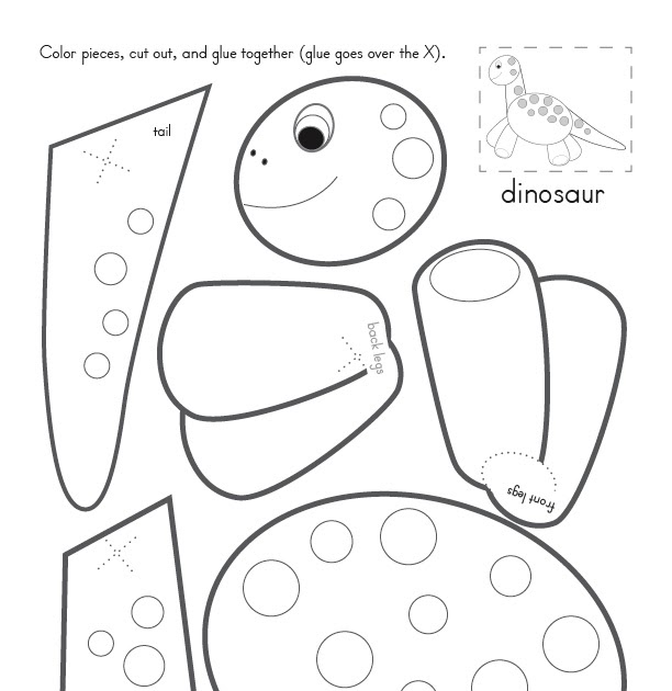 ED007.dinosaur - Kindergarten Cutting Practice