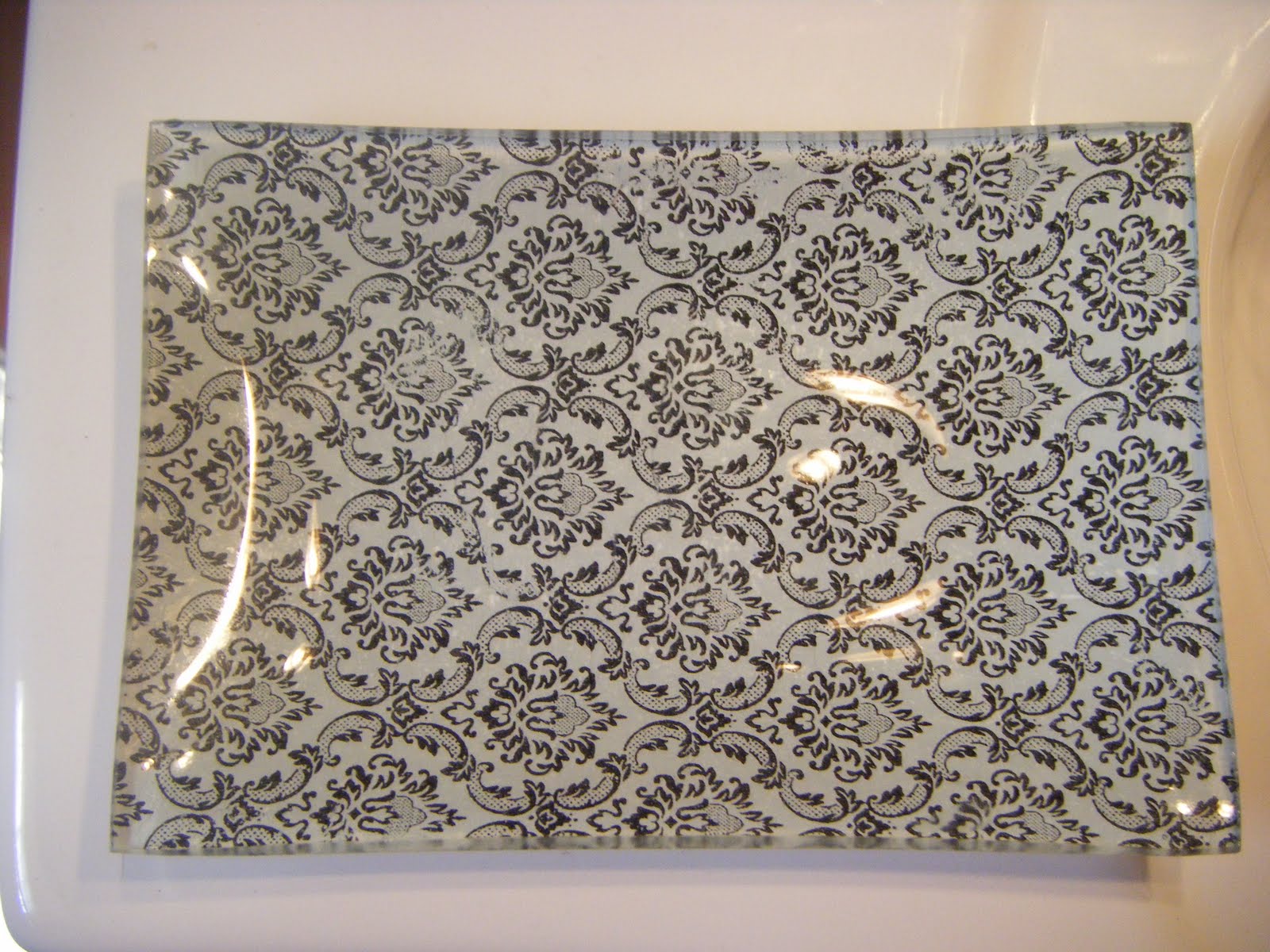 manualidades de mari bandeja de cristal con decoupage paso a paso