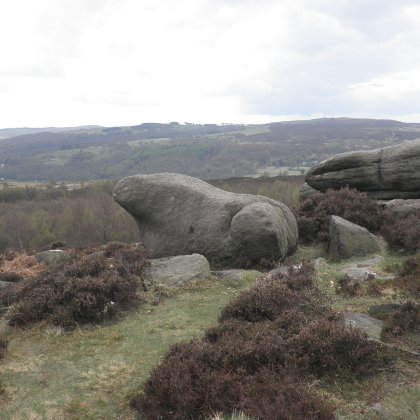 the sphinx stone, Millstone Edge, Derbyshire