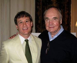 Author T.D. Thornton with Dick Enberg