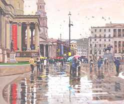 Brian Wigger - Wet Day, Trafalgar Square (2007)
