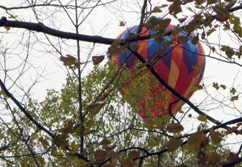 rainbow colored hot air balloon