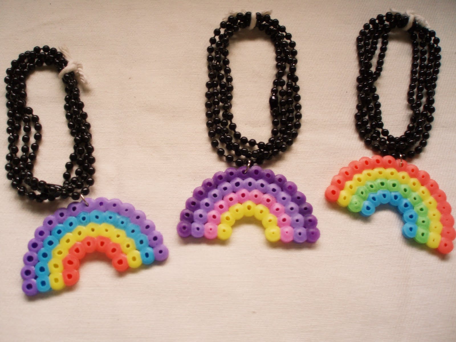 Cherrie's handmade Perler beads necklaces