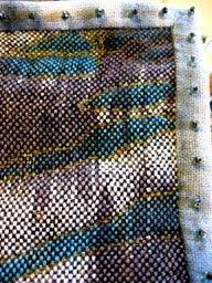 Close up of quilt edge