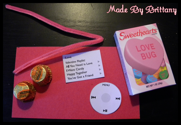Made By Brittany {with love}: iPod Imitation Valentines - Craft
