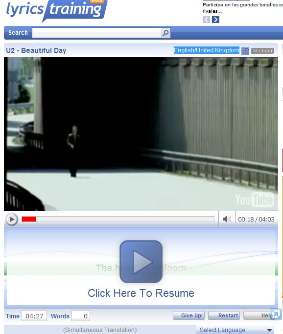 UP TO DATE LYRICS TRAINING