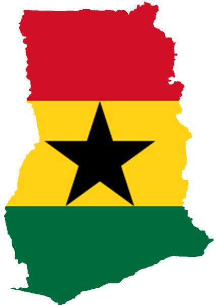 Ghana Black Star Flag Map