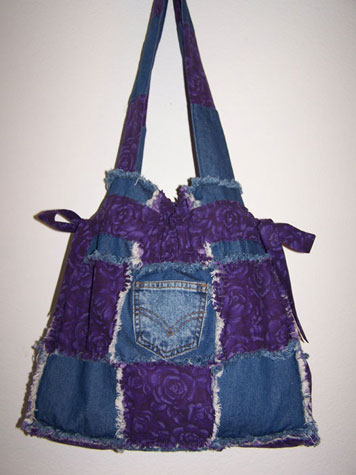 Handmade Purple Roses Handbag